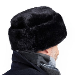 Men's Artificial Leather Elderly Hat King's Hat Mid Flat Top Lightning H