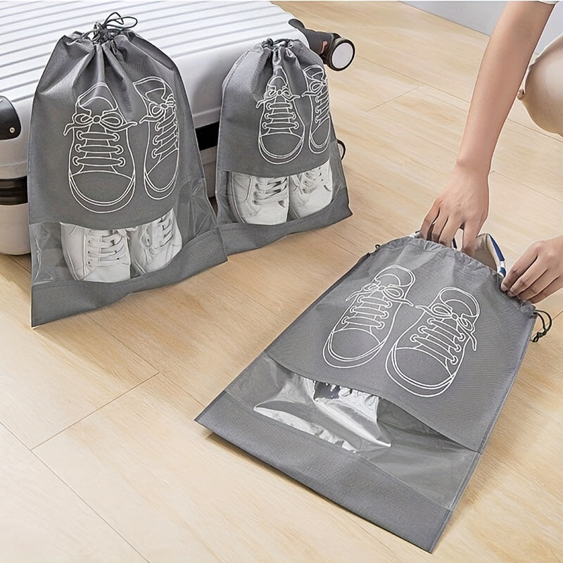5pcs Non woven Shoe Bags Drawstring Cinch Shoe Storage Bag