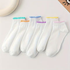 8 Pairs Heart Print Socks Women's Stockings