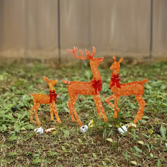 3pcs Glowing Deer Ornaments for Christmas Party Garden Decoration