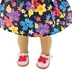 Flower Dress With Hats Doll Clothes Accessories