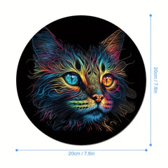 Cat Gaming Mouse Pad for Women & Girls, Non-slip Round Mousepad
