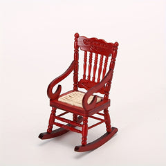 1/12 Wooden Mini Dollhouse Rocking Chair Toy DIY Accessory