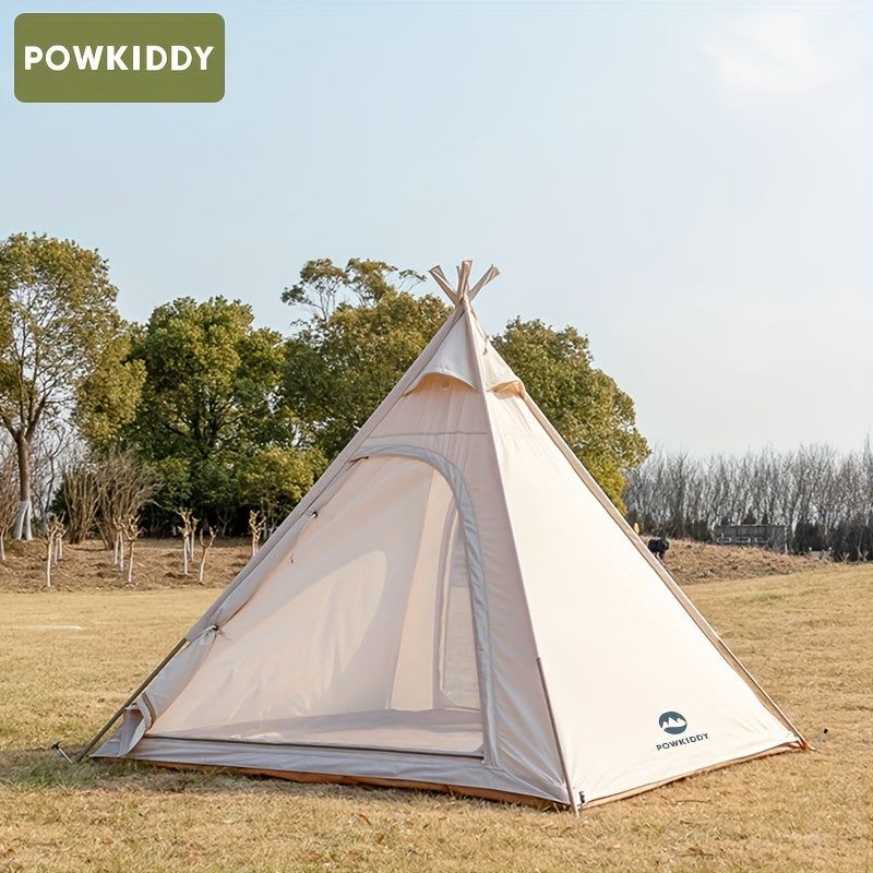 Portable Cotton Tent Outdoor Camping Pyramid Shaped Rainproof Canopy