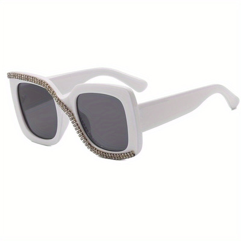 Large Square Sunglasses Rhinestone UV400 Sun Shades Glasses