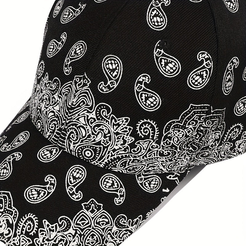 Men's Cashew Flower Printed Baseball Cap Street Hip Hop Cap Sun Visor