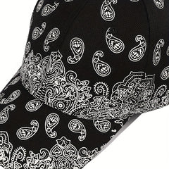 Men's Cashew Flower Printed Baseball Cap Street Hip Hop Cap Sun Visor