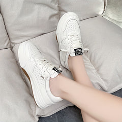 Women's Letter Print Sneakers Casual Lace Up Shoes