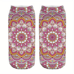 Floral Print Crew Short Socks Women's Stockings
