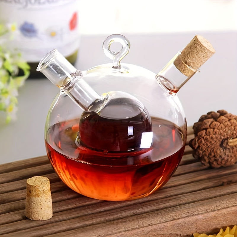Double Layer Vinegar Dispenser Glass Olive Bottle