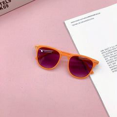 Girl's Round Metal Frame UV Protection Sunglasses
