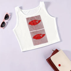 Y2K Eyes Print Tank Top Women's Clothing