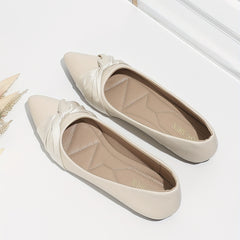 Women's Knot Ballet Flats Soft Sole Slip On Shoes Wedding Dress Flats