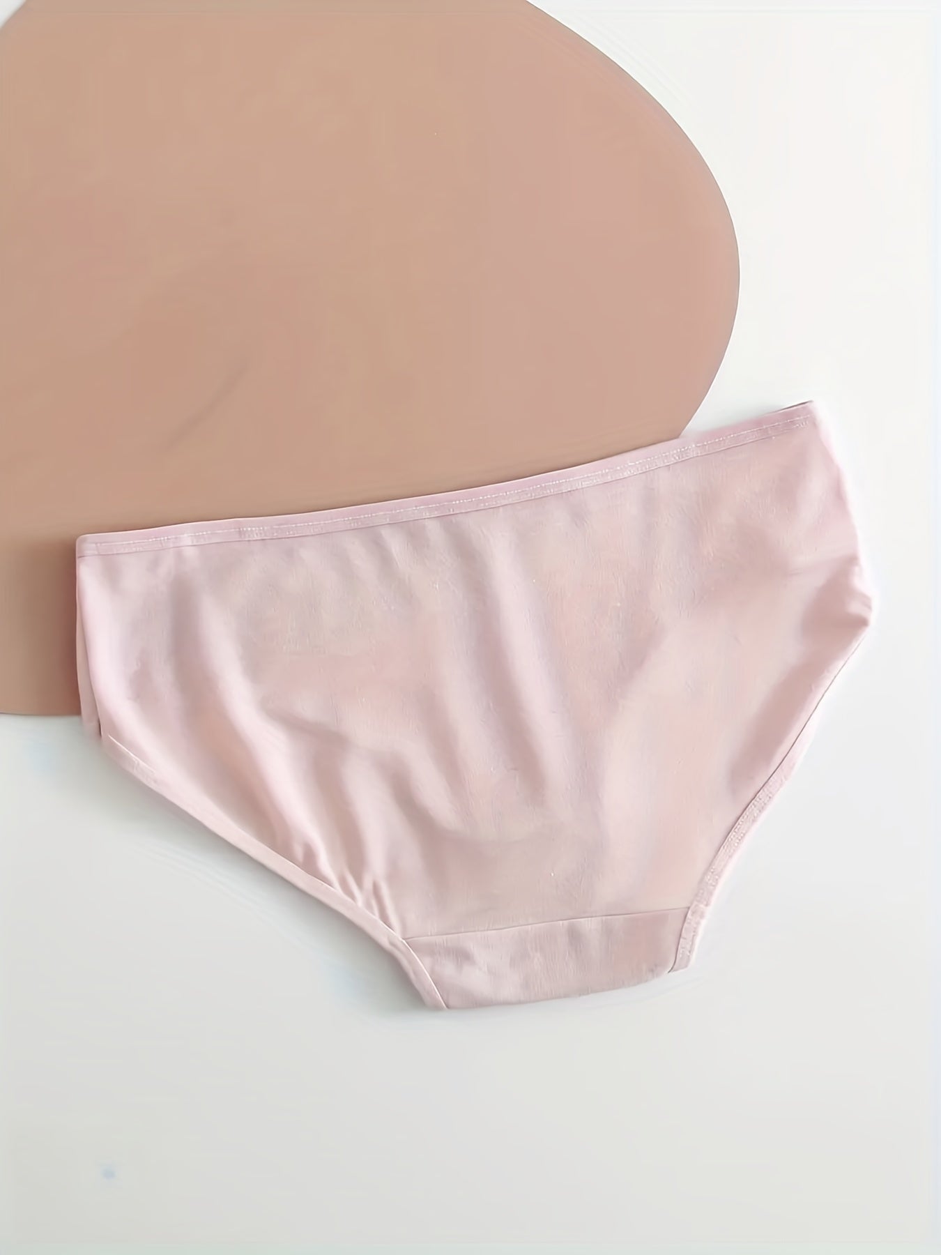 5pcs Solid Bow Tie Briefs Women's Lingerie Panties
