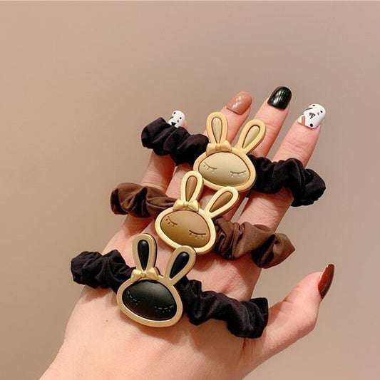 Rabbit Bunny Hair Ties Scrunchie Ponytail Holder for Women Girls