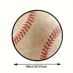Baseball Rug Circle Retro Rug Round Area Throw Rugs For Boys Men