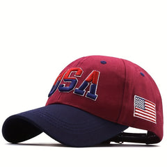 American Flag Embroidery Baseball Cap Block Sun Hat Unisex