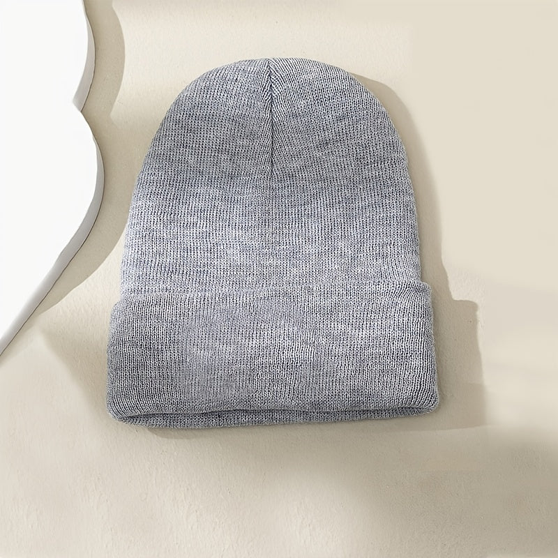 Embroidery Rose Beanies Women Chunky Knit Beanie