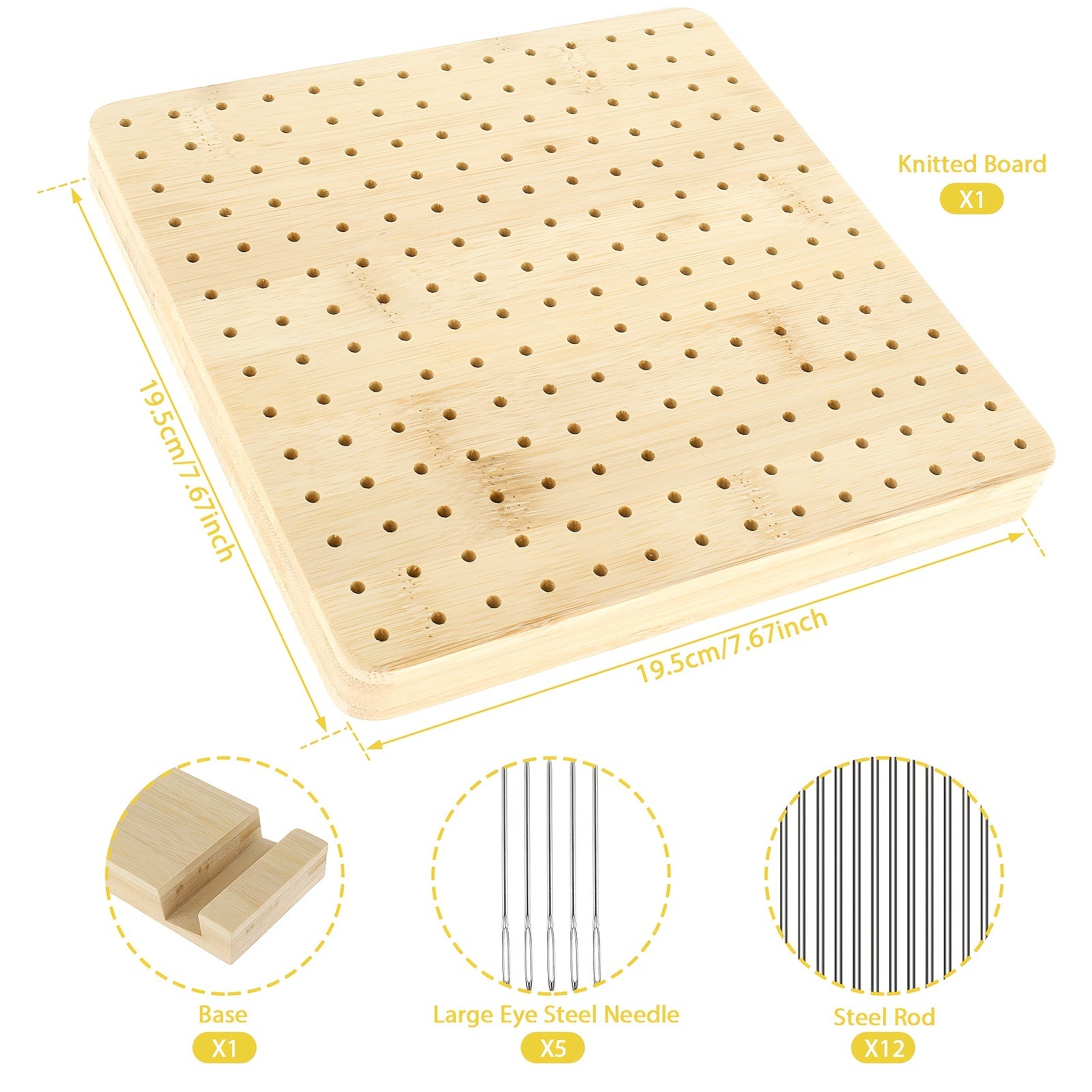 Blocking Board Kit 10 Steel Rod Pin 19 Crochet Wooden Board
