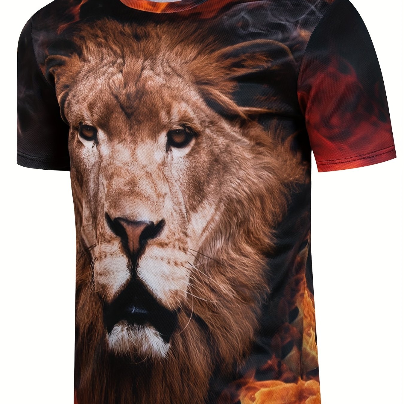Lion 3D Printed Unisex T-Shirt for Spring and Summer