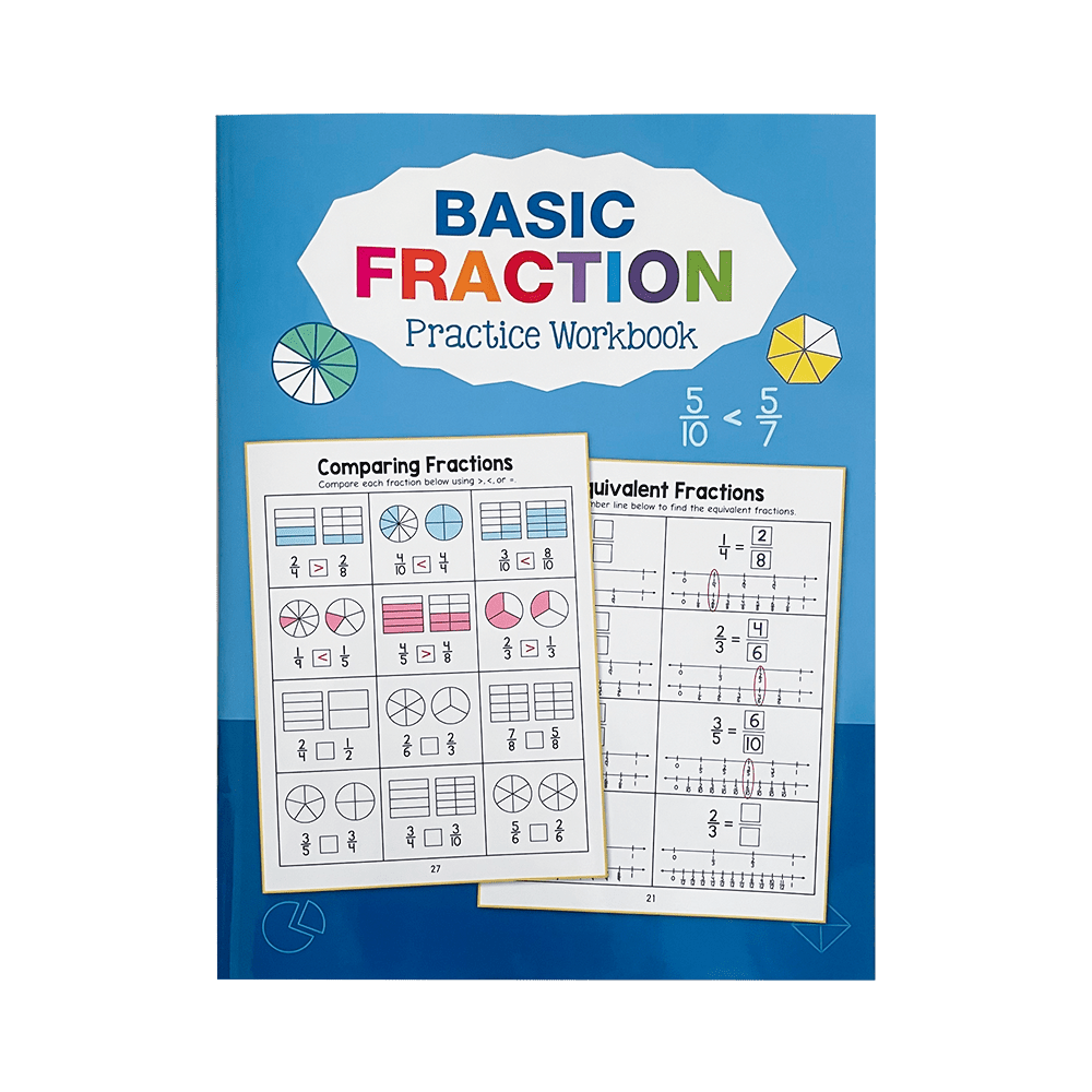 Fraction Practice Workbook for Grades 3-5, Colorful Illustrations