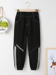 Boy's Confidence Graphic Print Jeans Casual Denim Pants