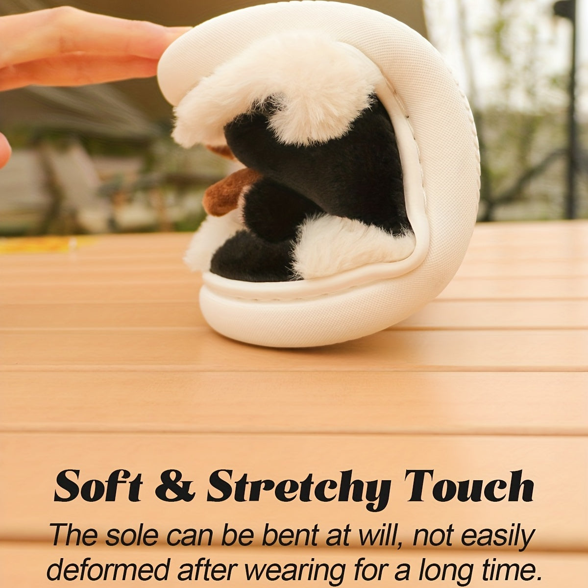 Plush Cow Slippers for Women
