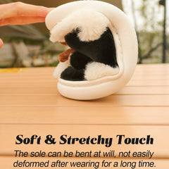 Plush Cow Slippers for Women