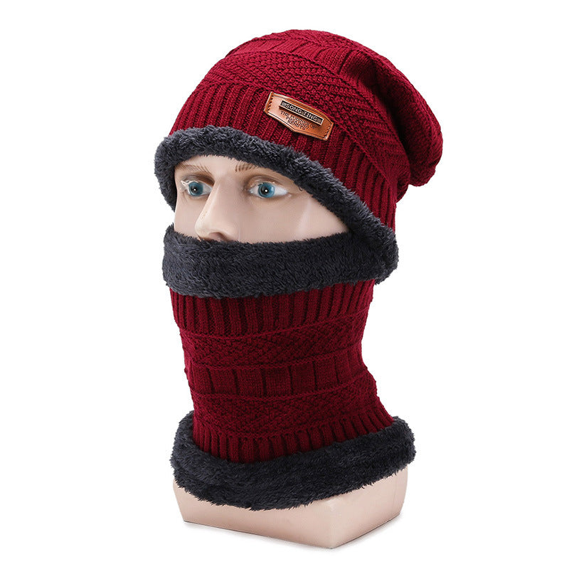 Winter Woolen Windproof Knitted Warm Cap & Scarf Set