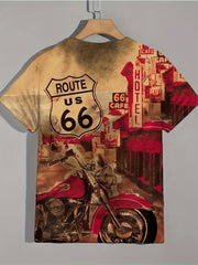 Men's Vintage Motorbike Graphic T Shirt Active Stretch & Comfort