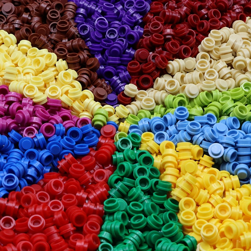 500pcs Round 1X1 Plate Compatible with 4073 for Building Block Decoration