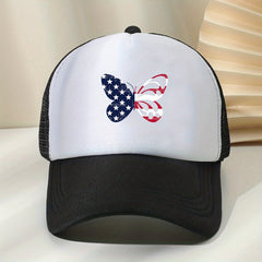 Flag Butterfly Baseball Cap Mesh Trucker Dad Hats Sun Hats Patriotic Cap