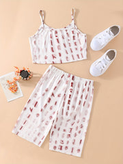 Girls Tie Dye Cami Top & Biker Shorts Set Kids Summer Clothes