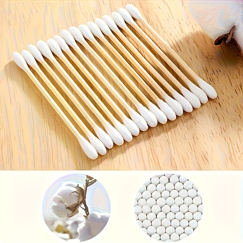 100pcs Double Headed Cotton Swabs Disposable Makeup Removal Ear Cleaning