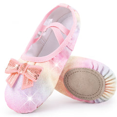 Soft & Breathable Ballet Shoes For Girls & Toddlers With Bow Knot