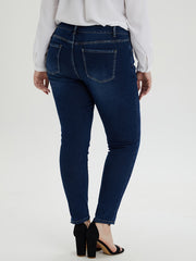 Women's Plus Navy Slim Fit Skinny Ankle Denim