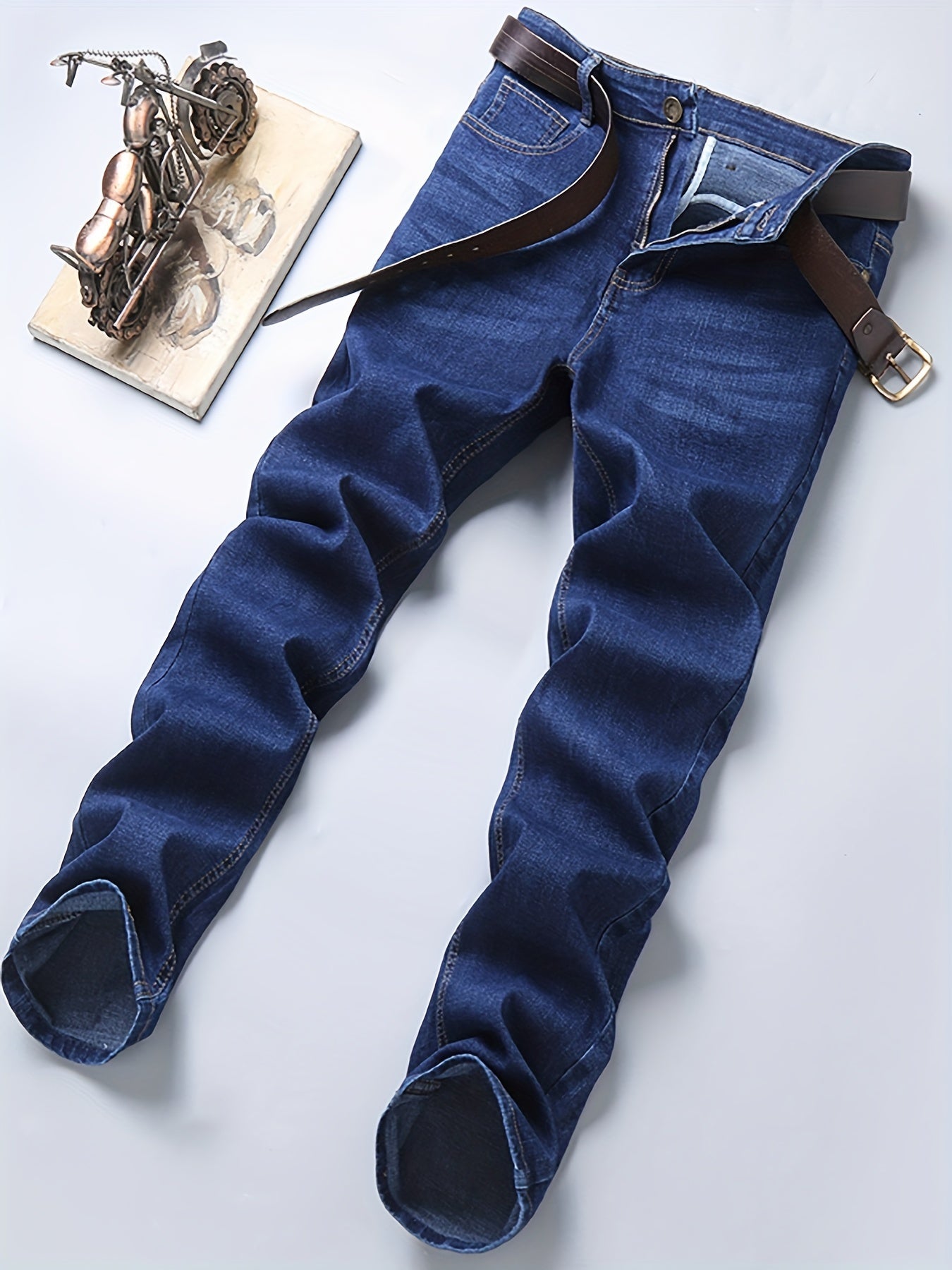 Men's Casual Street Style Mid Stretch Denim Pants