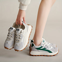 Women's Platform Sneakers Mesh Lace Up Casual Shoes Round Toe