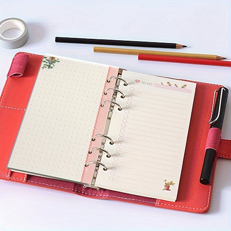 45pcs A7 Cartoon Notebook Refill Daily Planner 6 hole Loose leaf