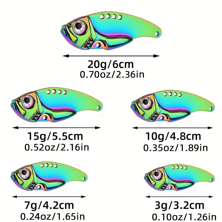 3pcs Artificial Metal Jigbait Lures with 3D Eyes