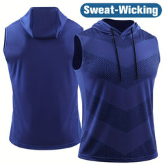 Men's Summer Vest Outdoor Running Hooded Sportswear