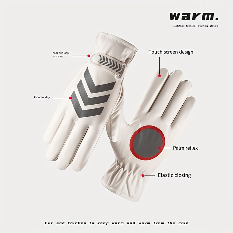 Warm Touch Screen Reflective Riding Gloves Waterproof Windproof