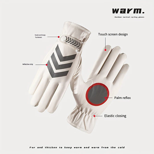Warm Touch Screen Reflective Riding Gloves Waterproof Windproof