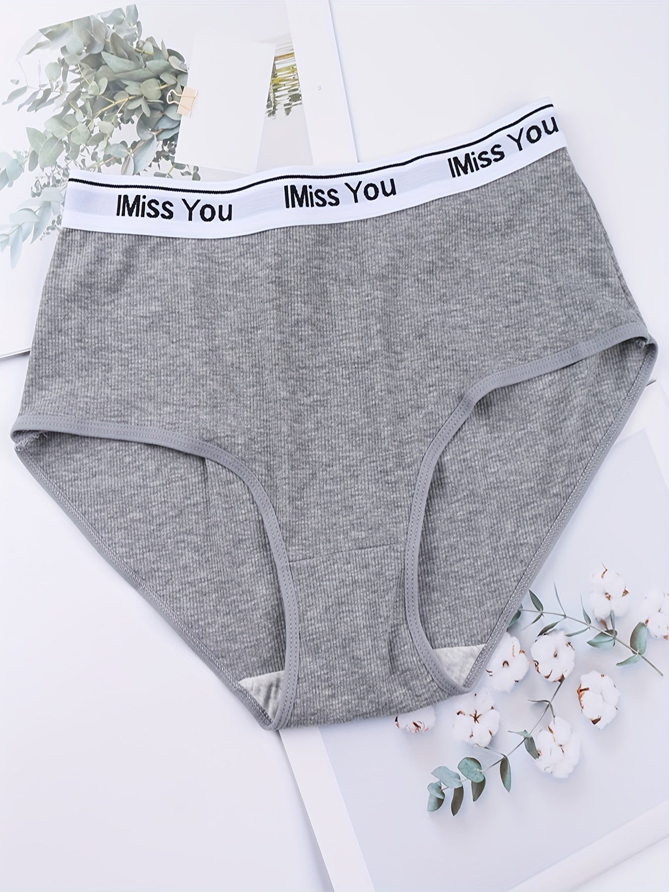 6pcs Letter Tape Briefs Comfy & Stretchy Intimates Panties Women's Lingerie