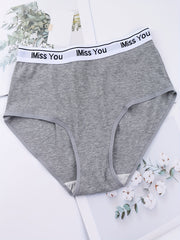 6pcs Letter Tape Briefs Comfy & Stretchy Intimates Panties Women's Lingerie