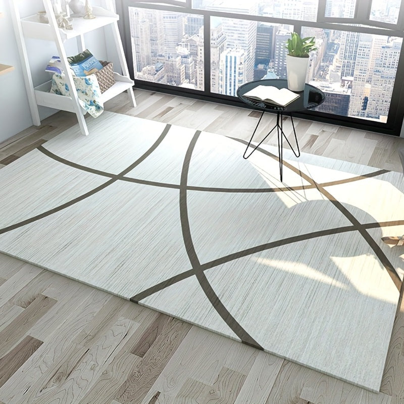 Modern Abstract Area Rug Non-Slip Soft Carpet Machine Washable Low Pile