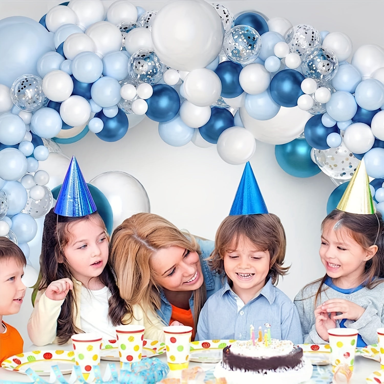 102pcs Balloons Arch Garland Kit Metallic Light Confetti Silvery Latex Balloons