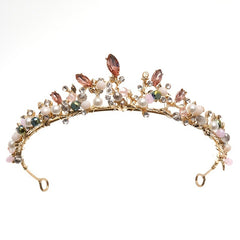 Bridal Rhinestone Pearl Headband Tiara Set