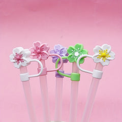 Silicone Straw Tip Covers 5pcs - Reusable Leakproof Straw Plugs