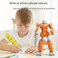 2pcs DIY Robot Pen Set Educational Toys Cyan/Orange/Yellow